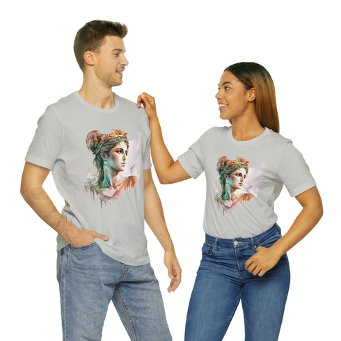 Greecian Goddess in Watercolor - Short Sleeve Tee
